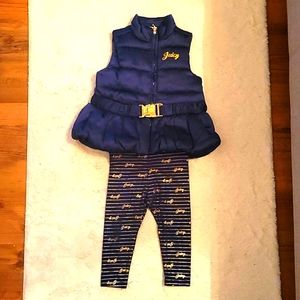 Juice Couture toddler puffer vest & leggings 18mths